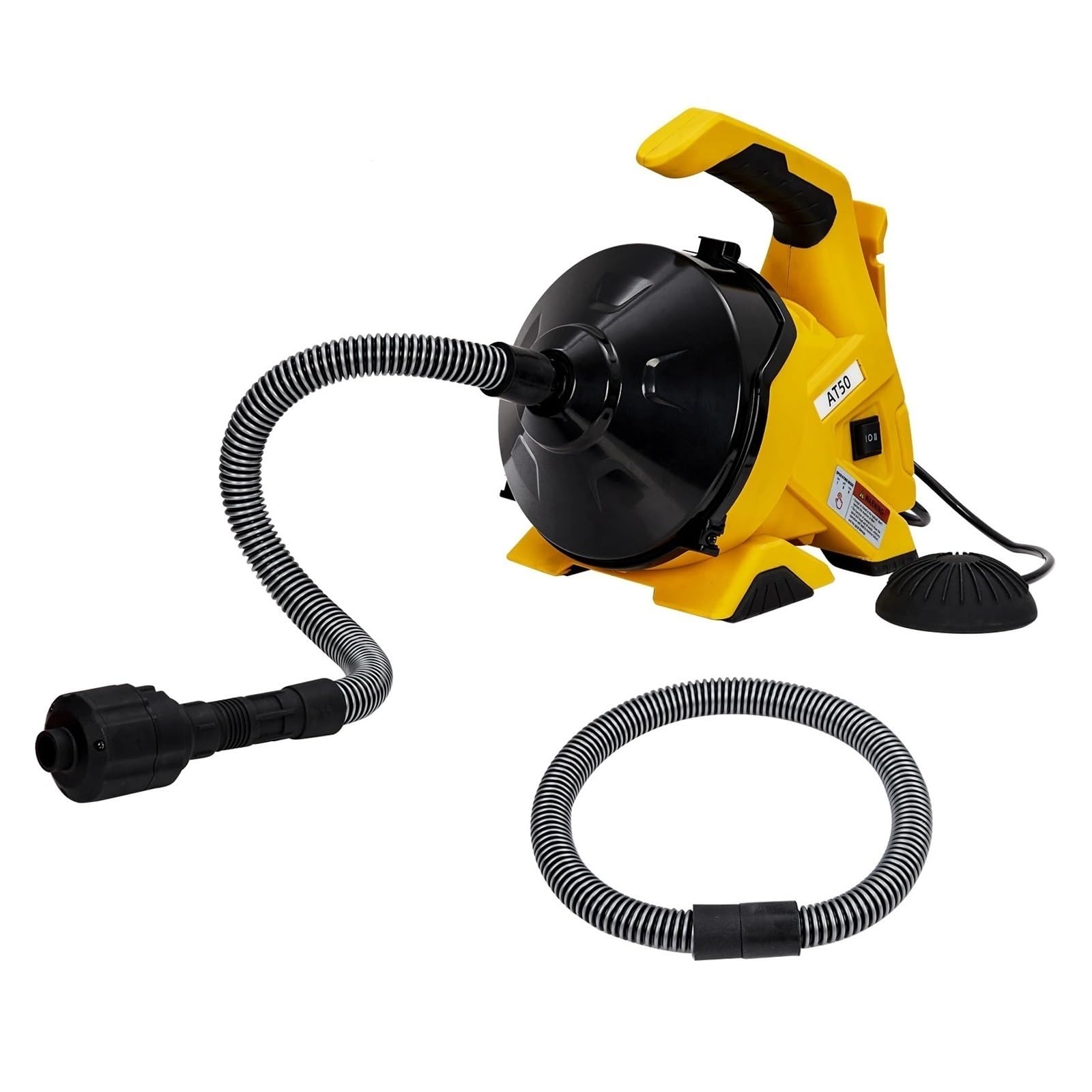 Smtyxs One Color Drain Cleaner Machine Auto-Feed Sewer Electric Auger With Foot Switch For Sinks Toilets Drains Powerful Clearing Capability