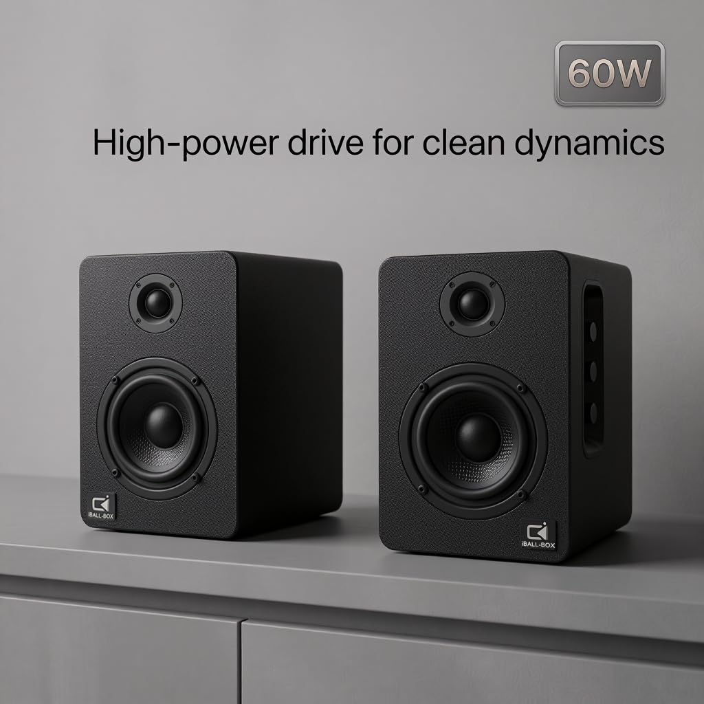 Altoparlanti da scrivania per PC, Bluetooth 5.3 DSP, ottico a 24 bit, USB-C/AUX, tweeter a cupola in seta, driver in fibra di carbonio, per laptop/Mac/Monitor (nero)