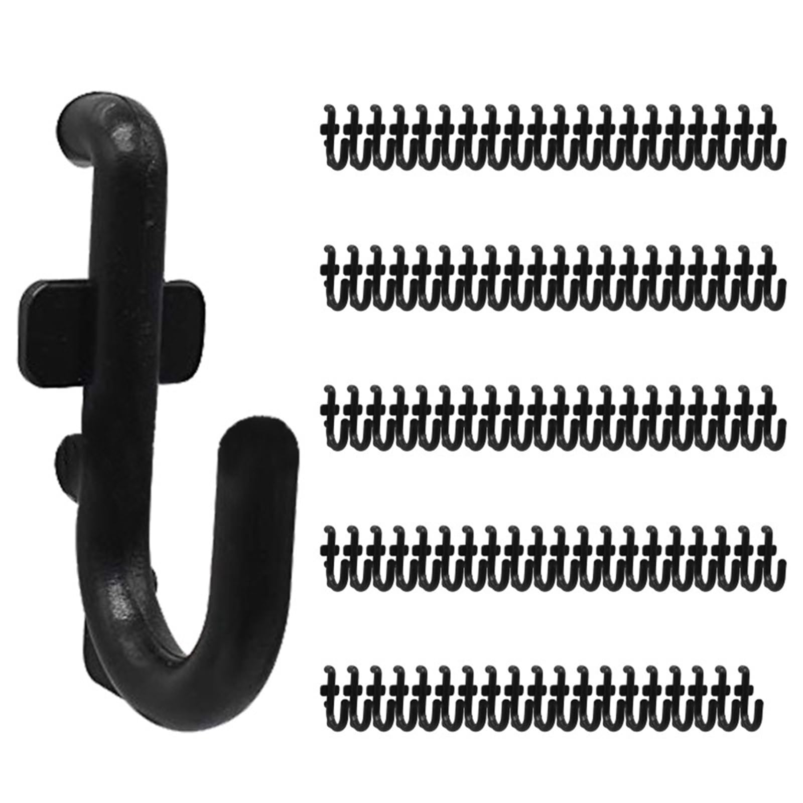 Ganci Per Scaffali Di Negozi 50 pezzi/100 pezzi pannelli forati stile J ganci in plastica resistente a forma di gancio for piolo pannello for pioli organizer for strumenti all'usura(100pcs)