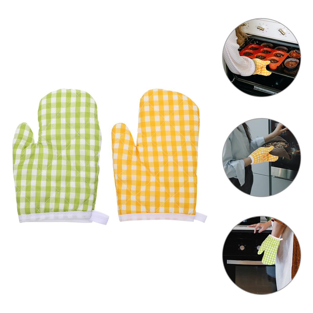 Yardwe Maniques Isolantes Thermiques pour Four et -Ondes Lot de 2 en Polyester Résistantes la Chaleur Lavables en Machine Cuisine et