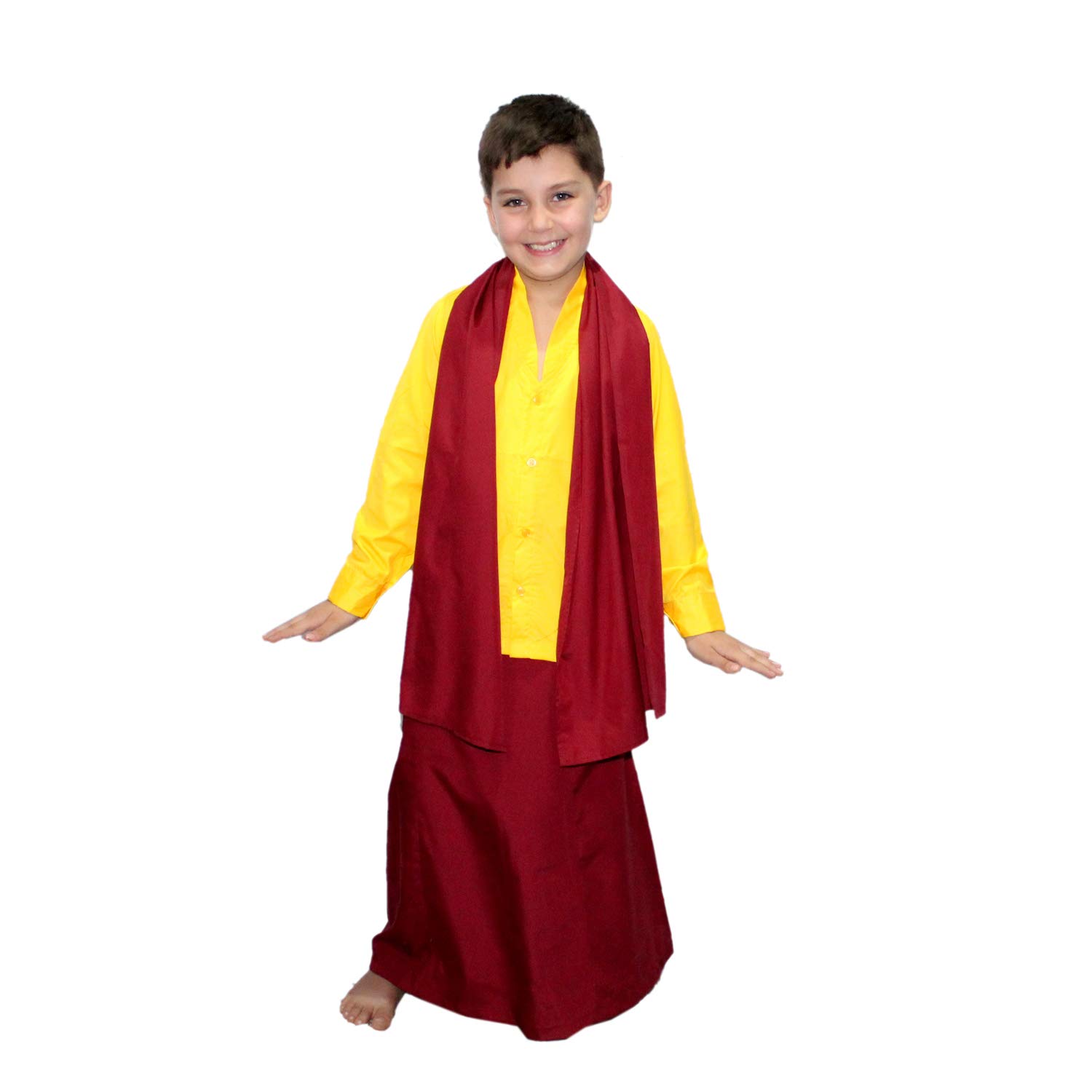 Kaku Fancy Dresses Buddha Fancy Dress Costume/Shaolin Costume For Kids/Tibetan Monk Costume -Yellow, 7-8 Years, For Boys (B07TRMTNLF) Amazon Price History, Amazon Price Tracker