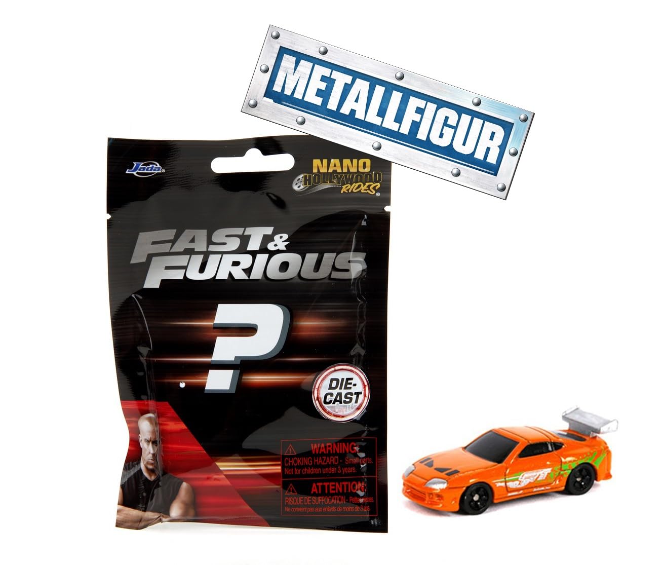 Jada Toys Fast & Furious Blind Pack Nano Cars - Mystery Blind Pack - 1pcs only - random selection