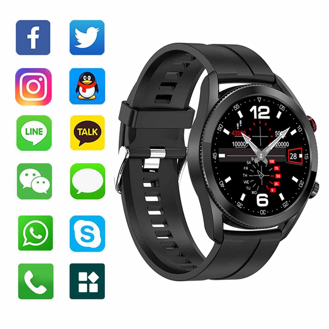 Inteligentne zegarki Fitness Tracker IP68, wodoszczelność, krokomierze, bieganie, pływanie, timer, monitorowanie snu, monitorowanie serca, zegarek sportowy, cyfrowe smartwatche dla mężczyzn i