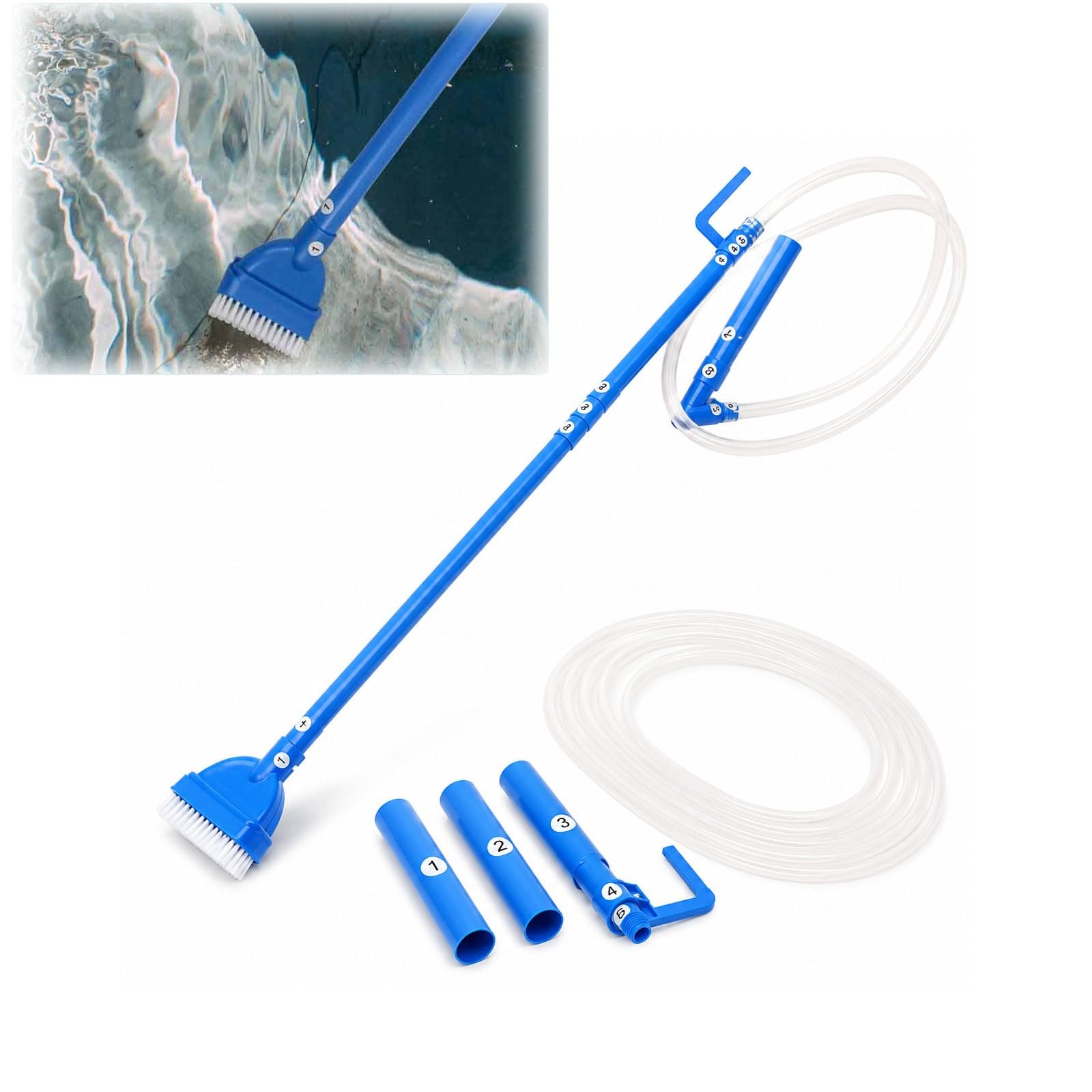 Aspiratore Manuale per Piscina, Pulitore Portatile Efficiente Contro | Aspiratore per Piscine Sicuro E Facile Da Usare, Adatto a Piscine Fuori Terra, Spa E Laghetti