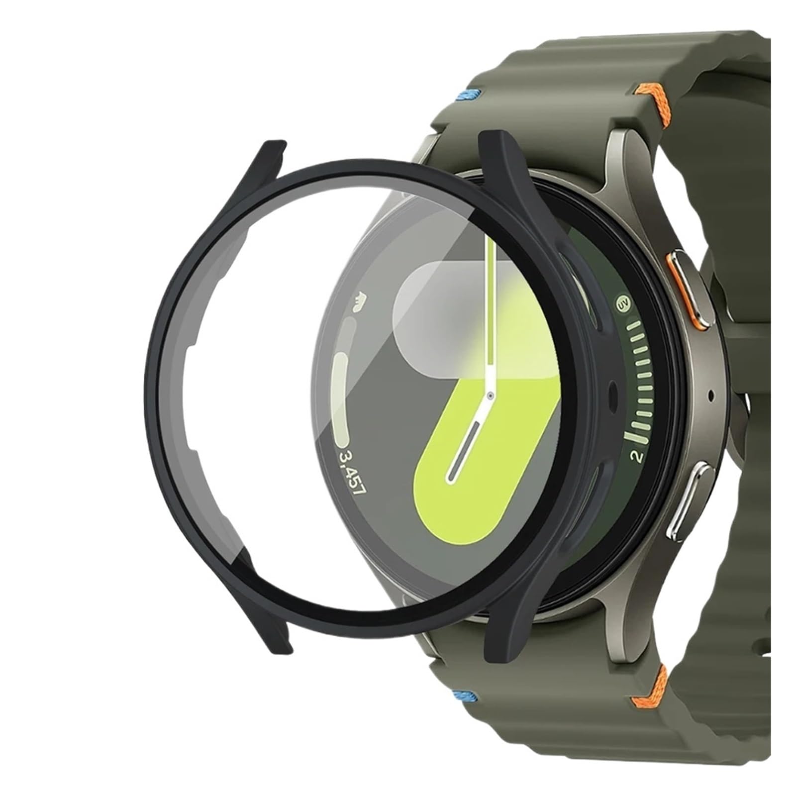 Boîtier PC premium noir et verre trempé pour Galaxy Watch 7 40mm - 8