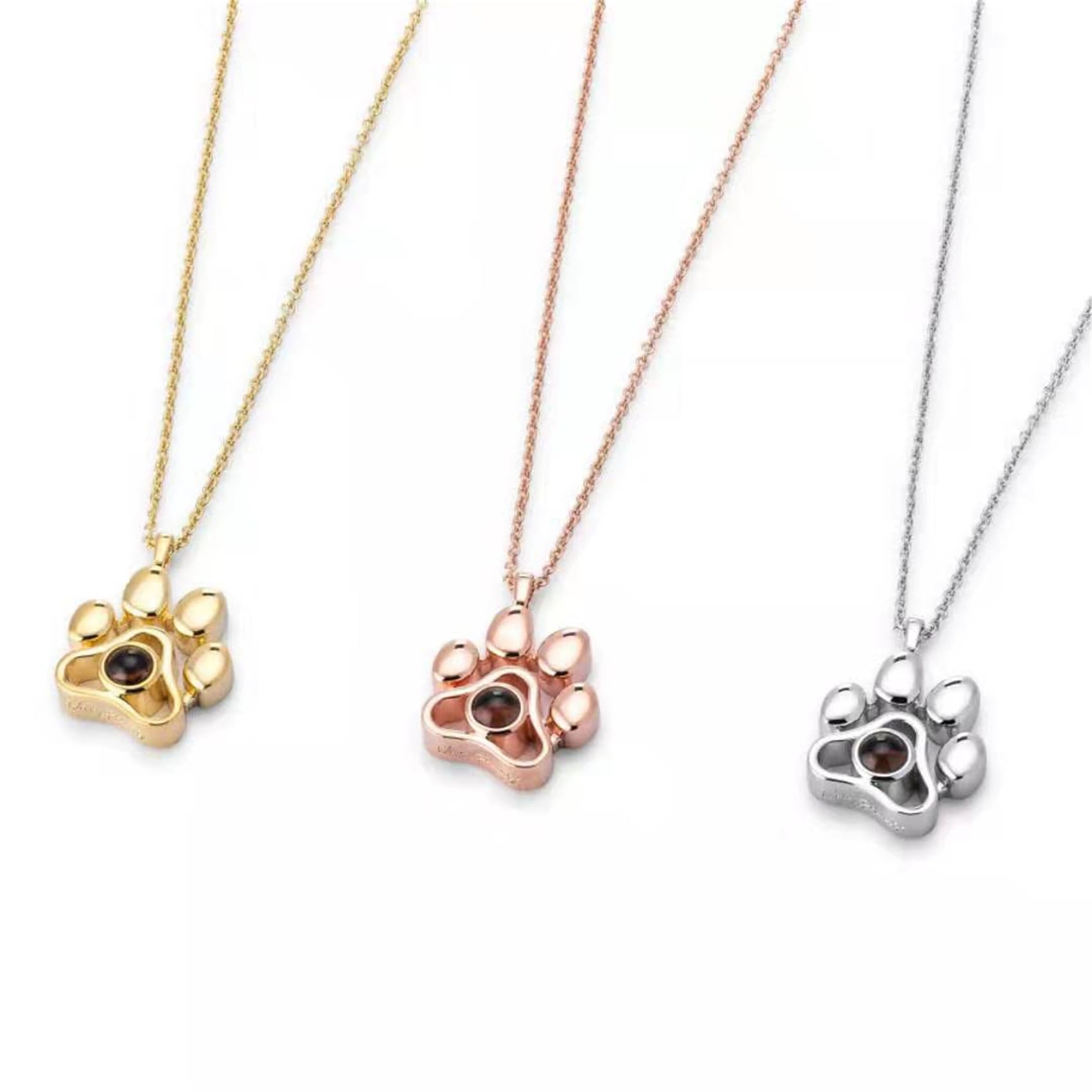 Collana personalizzata con proiezione di immagini per donne Collana d'argento I love you 100 languages
