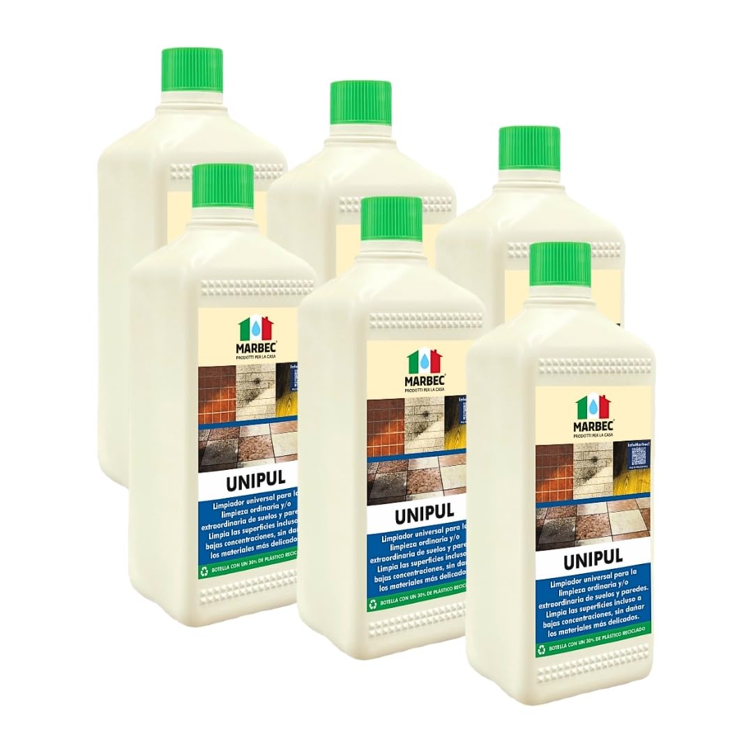 MARBEC UNIPUL 1LTX6Uds Detergente concentrado universal para todo tipo de suelos y revestimientos