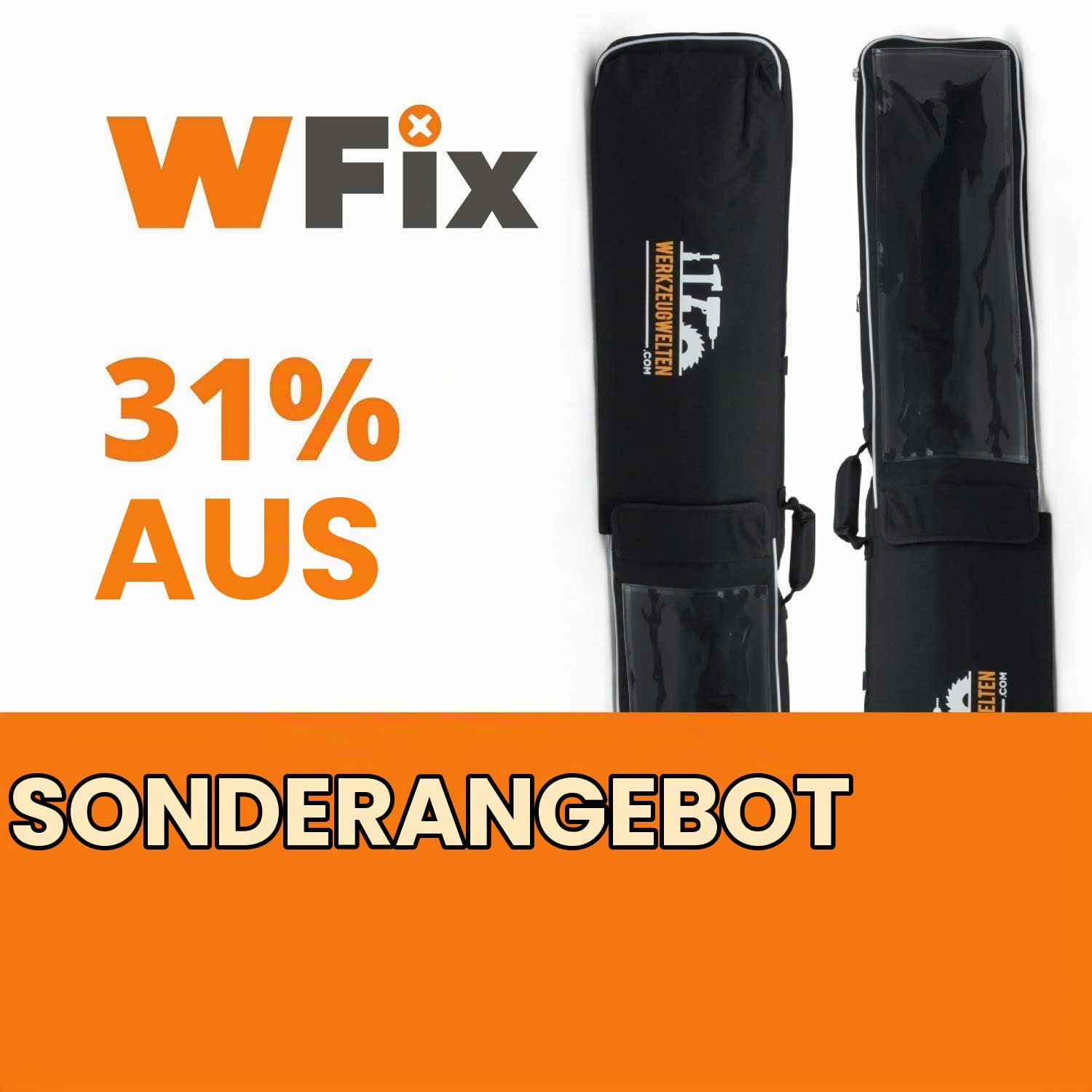WFix Schutztasche mit Außenfach für Universal Führungsschiene ohne Zubehör | Ideal für Führungsschiene bis 140 cm