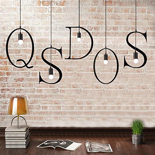 loonju Moderno Luces de bricolaje colgante Marquesina Inscripción colgante Lámparas de carta del hierro Negro Hanglamp para la cocina del accesorio ligero de iluminación interior, T