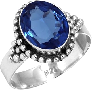 Turquoise, Amber, Amethyst, Lapis Oval Handmade Ring Genuine 925 Sterling Silver Boho Natural Gemstone Jewelry For Women Price In India