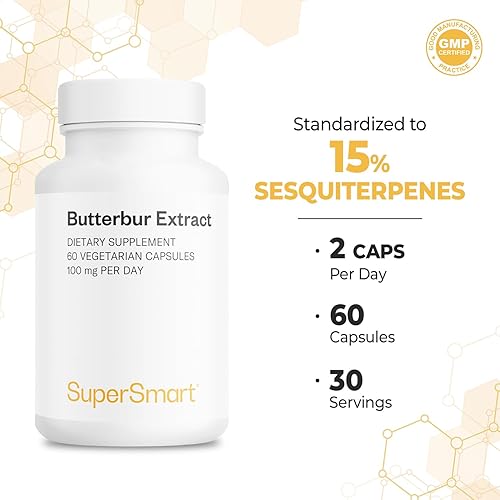 Miniatura 5 de Supersmart - Extracto de petasita de mantequilla (alta potencia) - 15% de sesquiterpenos - Suplemento de hierbas naturales | Sin OMG y sin gluten -