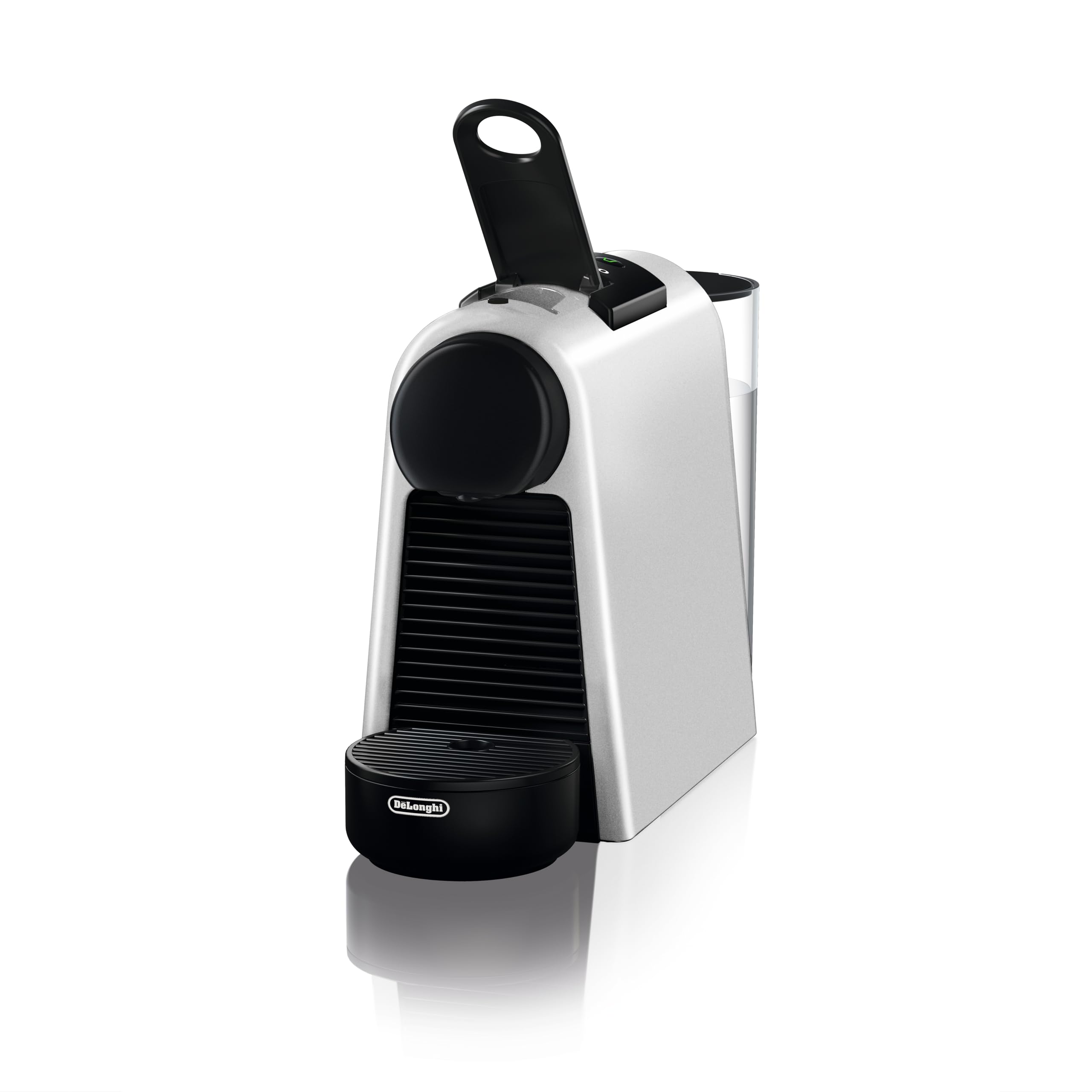De'Longhi Nespresso Essenza Mini Cafetière à capsules compacte avec pression de 19 bars, préparation automatique et kit de bienvenue, argent (EN85.S)