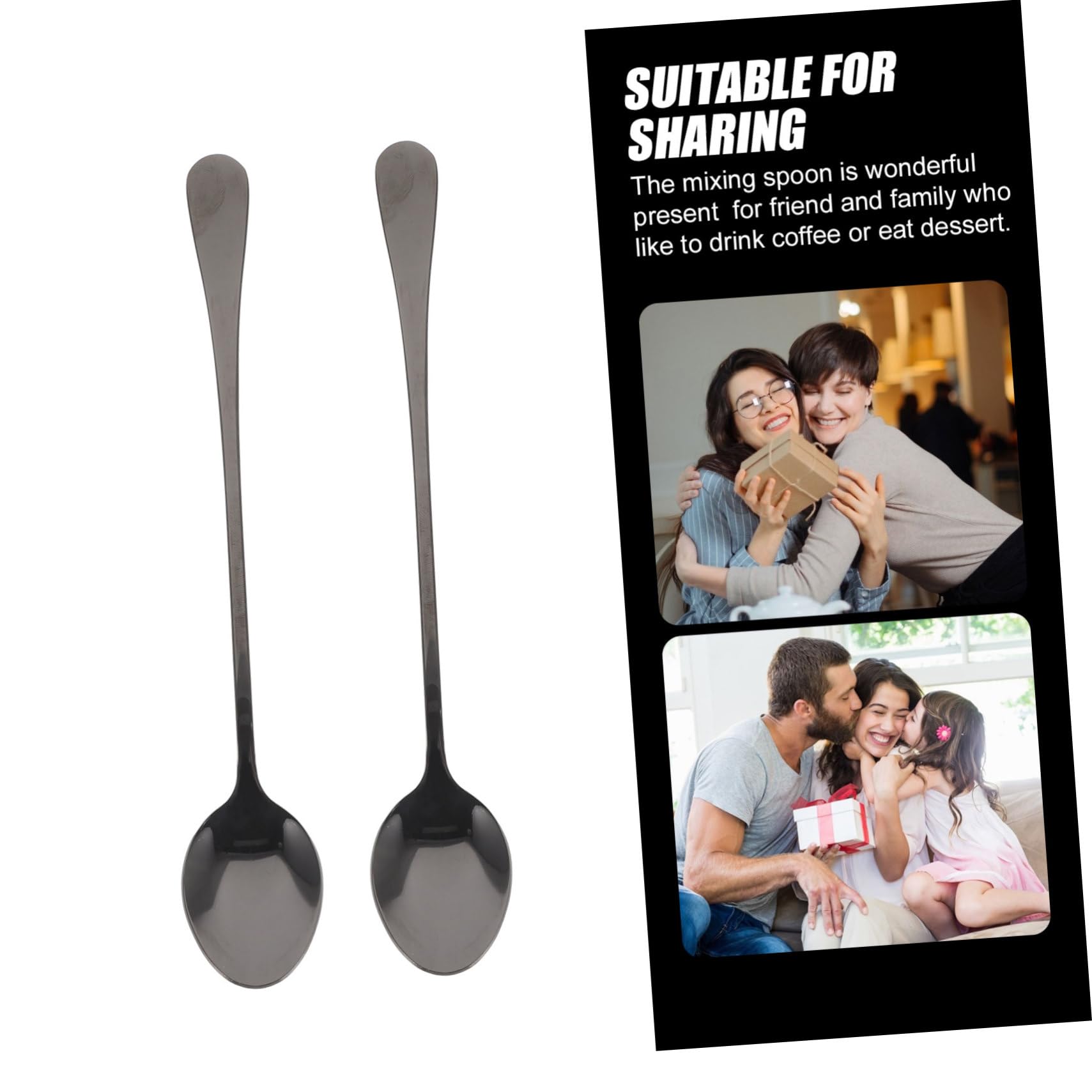 PRETYZOOM 32 Piezas cucharillas ice cream scoop cucharilla mezcladora de café cucharilla de agitación de bebidas alcohólicas cucharilla cuchara café revolviendo Acero inoxidable Black