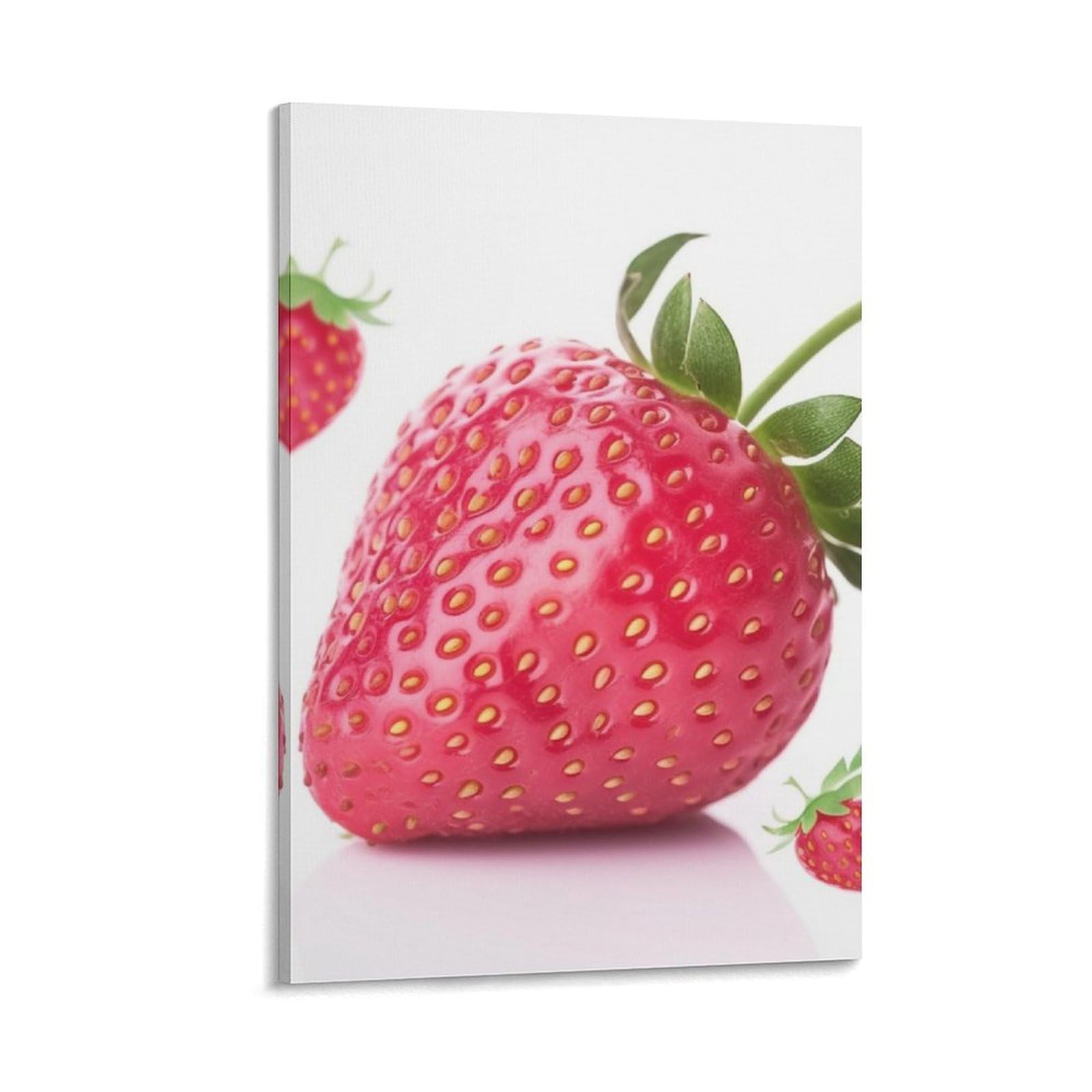 Canvas Wall Art for Living Room 16"x24" Modern Artwork Painting Pictures Hanging Canvas Prints Strawberry Aesthetic Wall Art for Bedroom Bathroom Office Wall Art Print Decor Strawberry Canvas Wall Ar