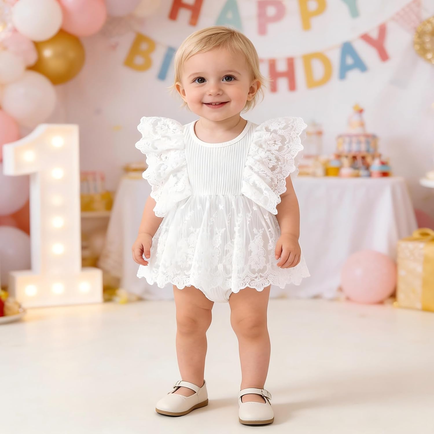 Baby Girl Romper Dress Ribbed Newborn Lace Boho Tutu Dresses Headband Baptism Photography Wedding Summer Outfit 0-24M - Image 3