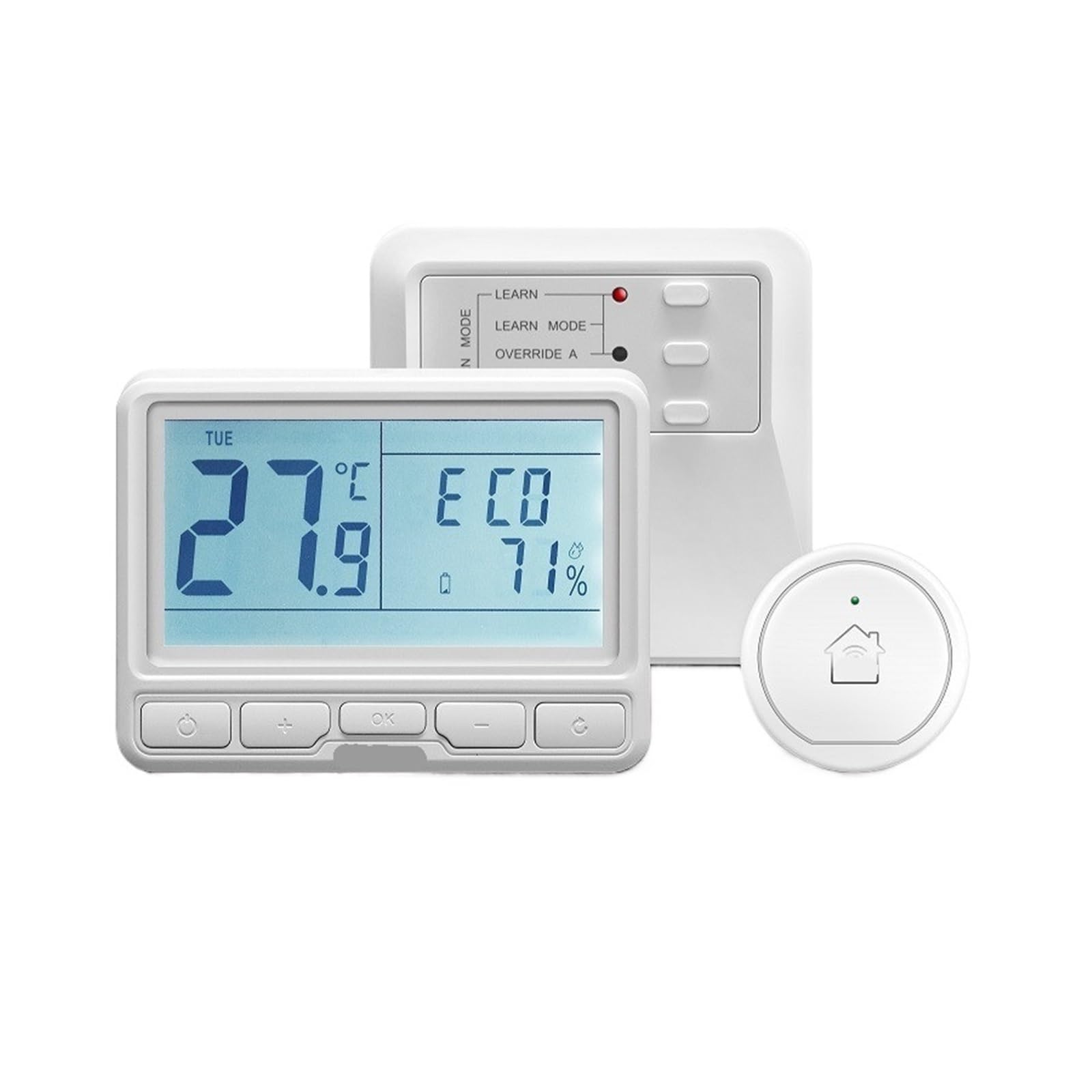 1 x bezprzewodowy termostat do ogrzewania WiFi, inteligentny regulator temperatury, cyfrowy kontroler temperatury do kotła gazowego ciepłej podłogi (868 MHz-UK)