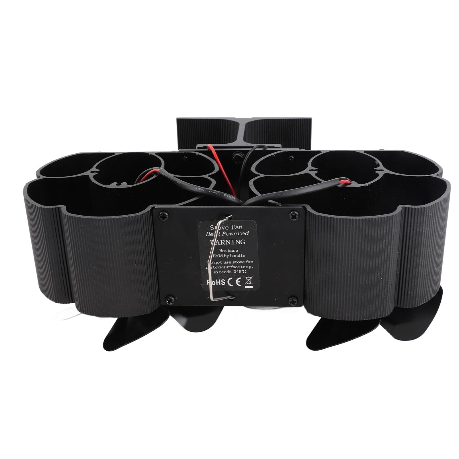 Ventilatore per camino a doppia testa 6 pale Potenza termica Ventilatore per stufa nero Resistente alle alte temperature ambientale