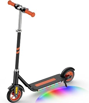 Electric Scooter for Kids, LED Light Up Wheels, Adjustable Height E Scooter