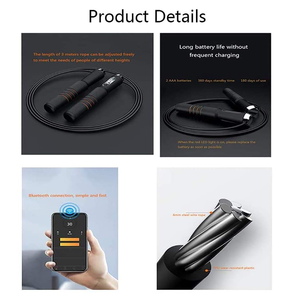 Gang Pro Skipping Speed ​ Rope Fitness Boxeo Jump Gym, para el entrenamiento de boxeo, pérdida de peso, entrenamiento inteligente de esquí, contador electrónico
