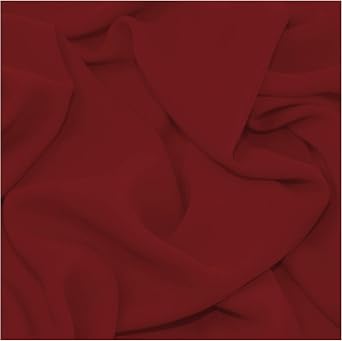 Fabric King Online Premium Crepe Chiffon Plain Dyed Soft Polyester Sheer Fabric 44/45" | 112cm Wide | Decoration, Craft & Dress Bridal Material | Sold by The Metre Burgundy, 1 METRE