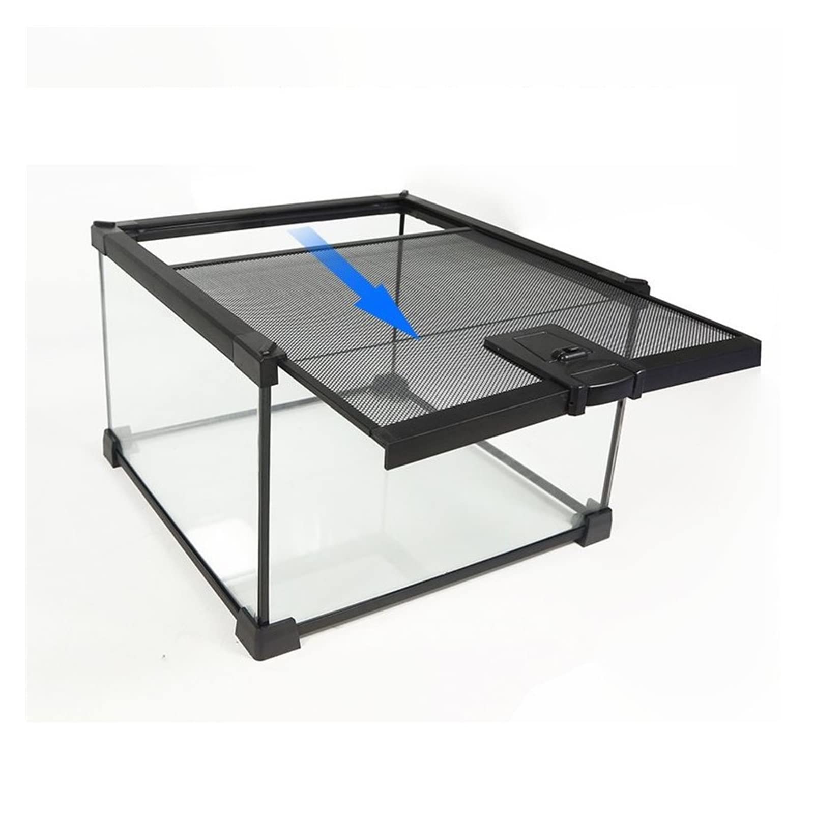 Serbatoio di Tartaruga Mangiatoia Rettile Acquario Rettile Accessori Acquario Rifugio for Anfibi Vetro panoramico per Interni Esterni (Color : 20x20x20cm)