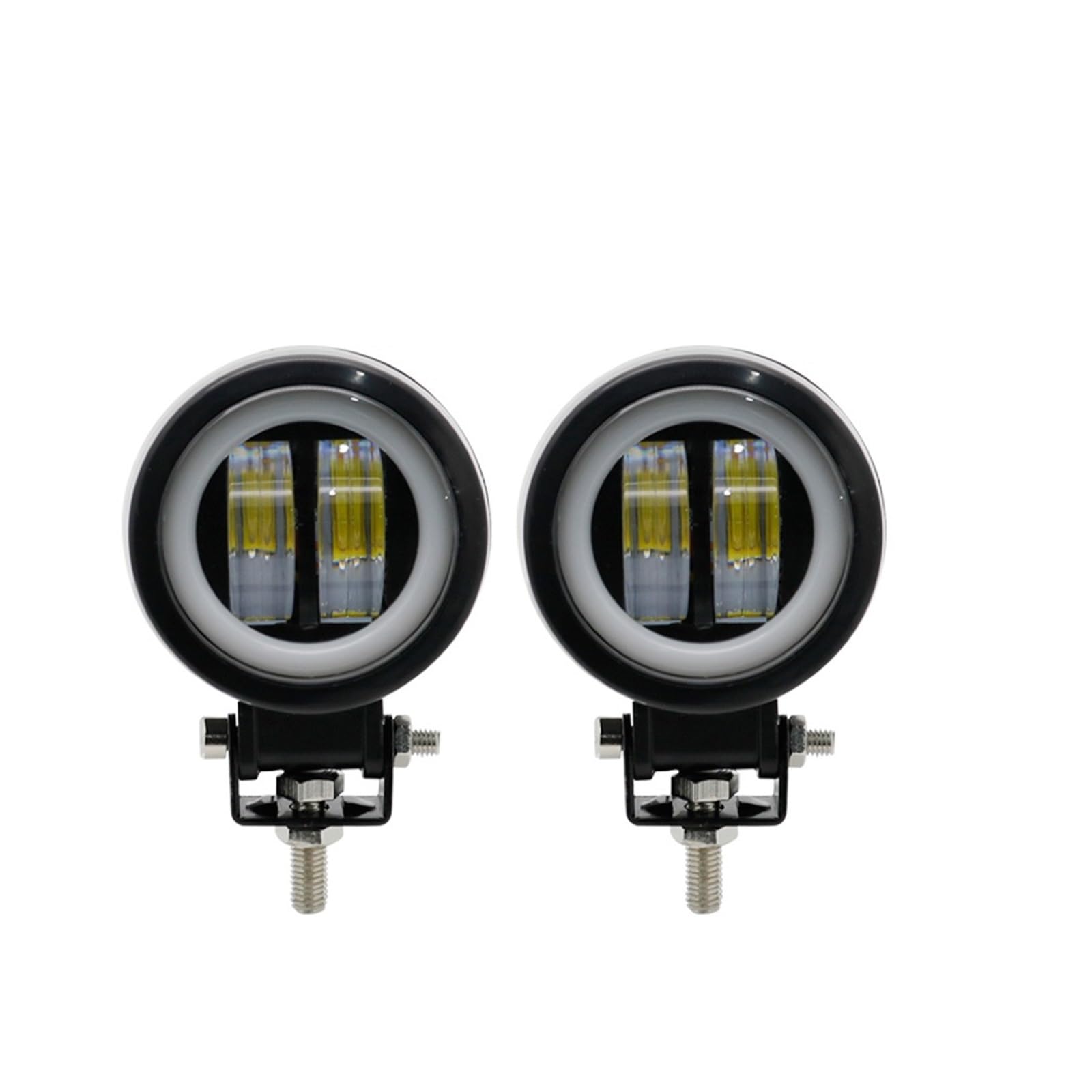 DOUKI Phare Antibrouillard LED Moto 3 Pouces 20W Halo - Lentille 4D, 12-24V, Multicolore - Éclairage Puissant Voiture & Moto