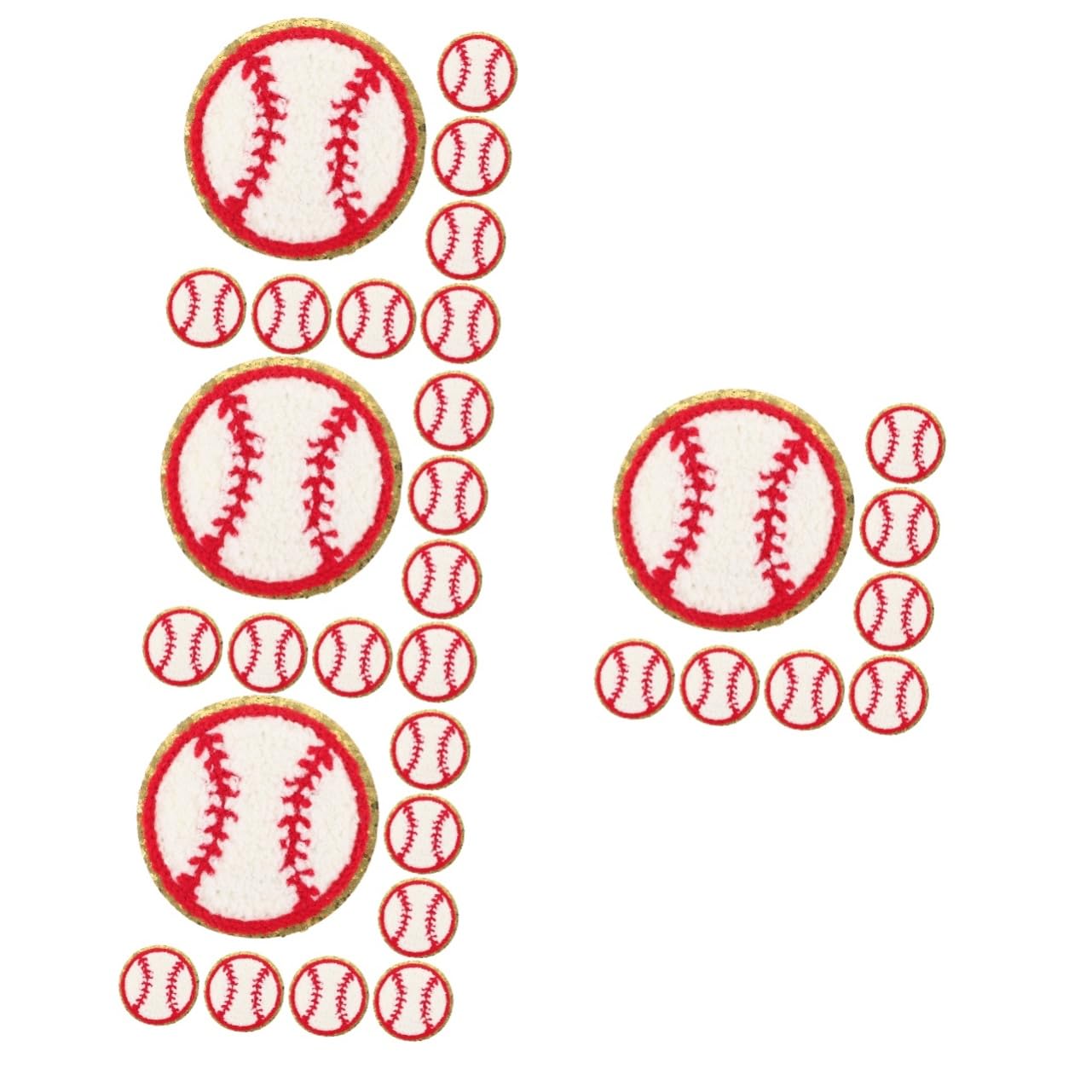 Patch en tissu à motif de baseball pour veste et casquettes de baseball ajustables 15 pièces x 4