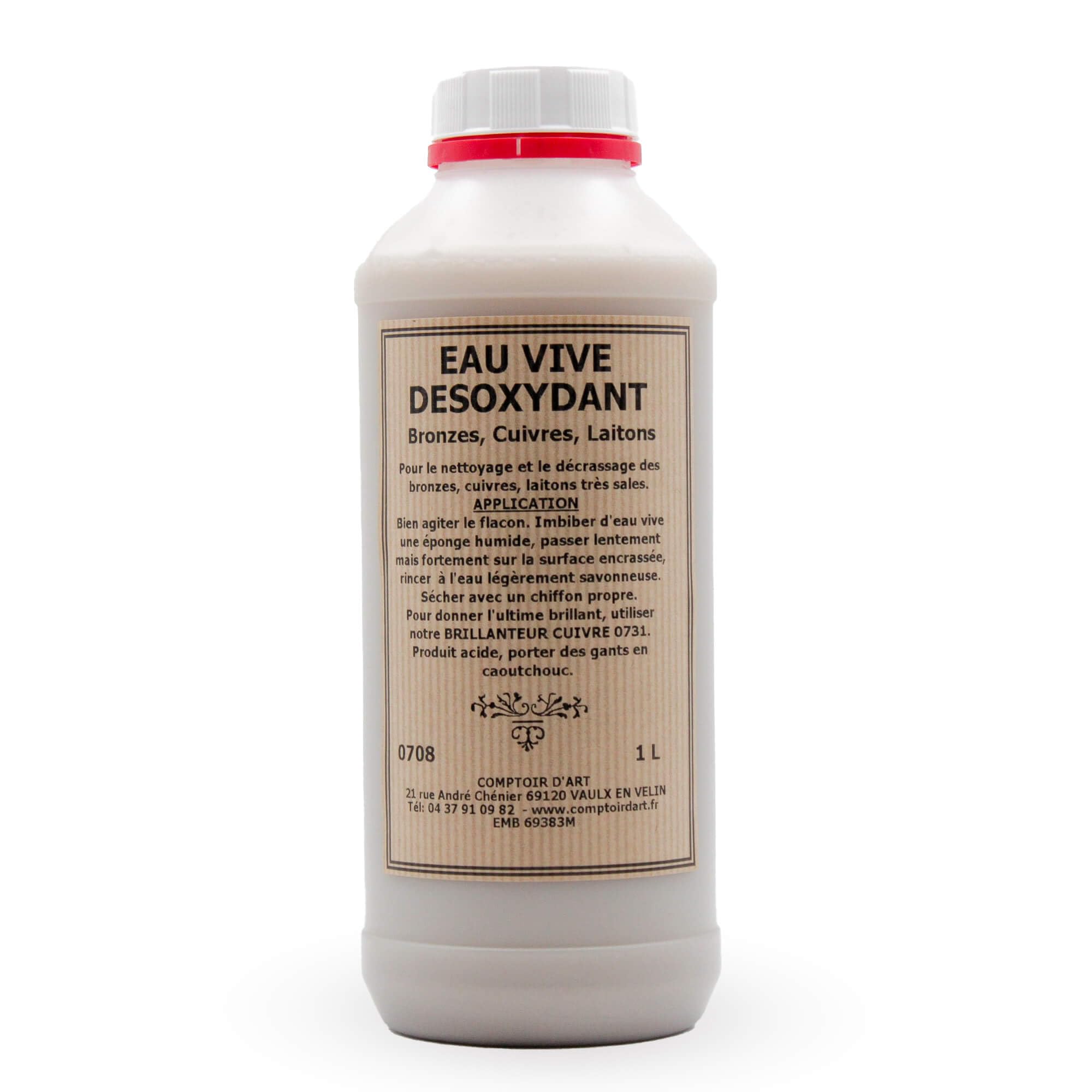 Comptoir d'Art - Désoxydant Eau Vive (0708) pour Métaux Cuivreux Bronzes Cuivres Laitons (1L)