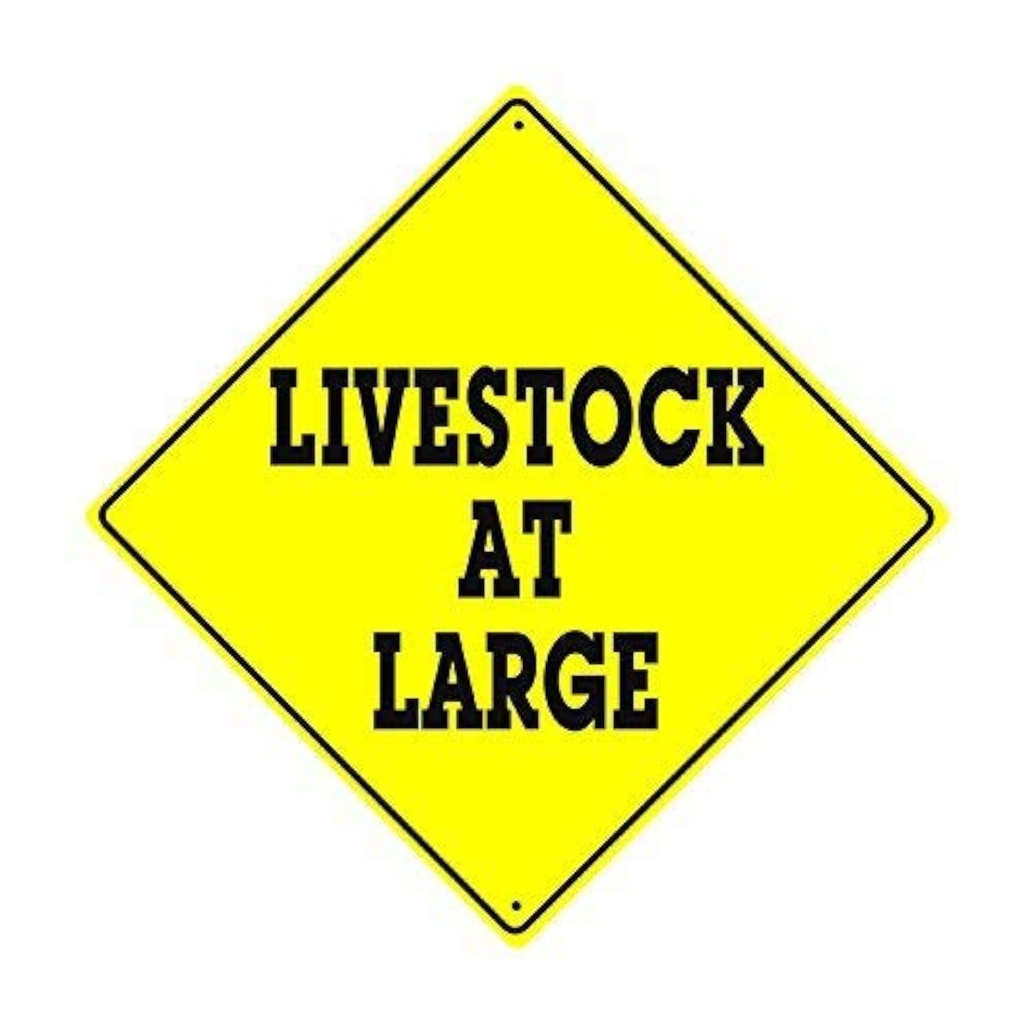 New Warning Plaque Wall Decor Livestock at Large Animal Farm Ranch Crossing Caution Xing Security Metal Tin Signs Yard Sign Office Outdoor & Indoor Safety 8 X 12 Inch