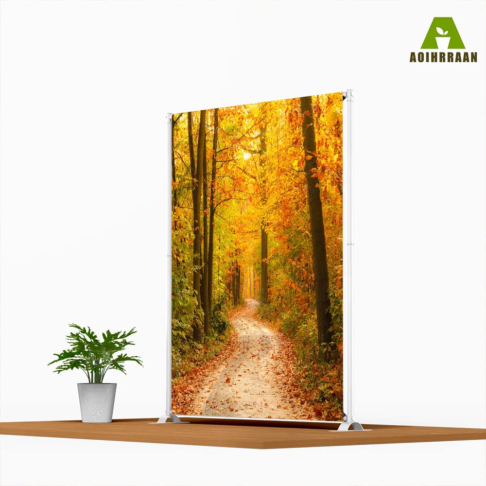Toile De Fond Photographie Automne Forêt 1,8x2,7m - Jaune Or Érable Feuilles Bois Chemin