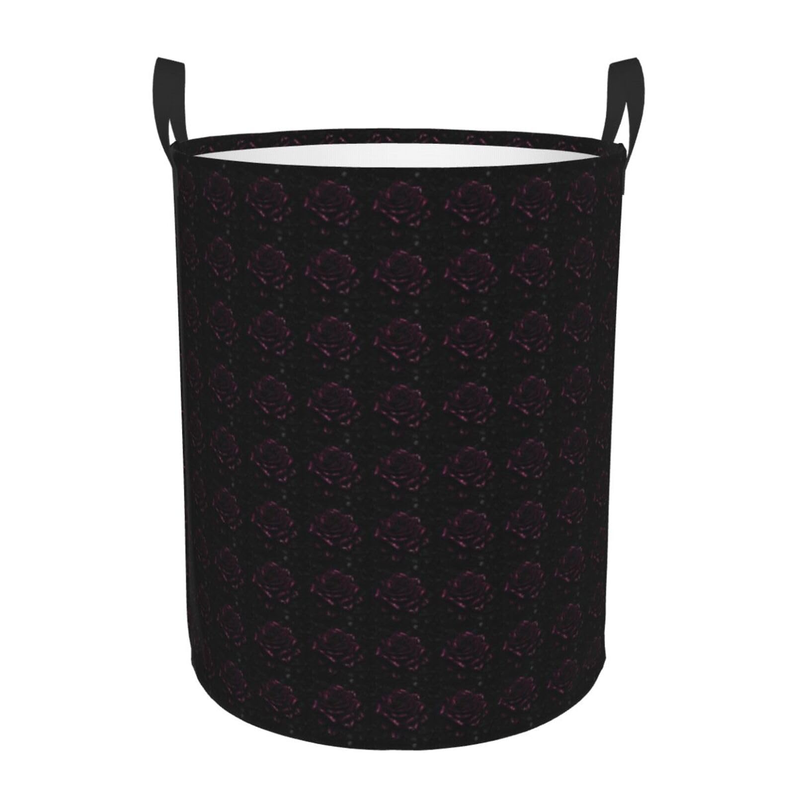 Grand panier à linge rond imperméable rose gothique : bac de rangement lavable pour vêtements