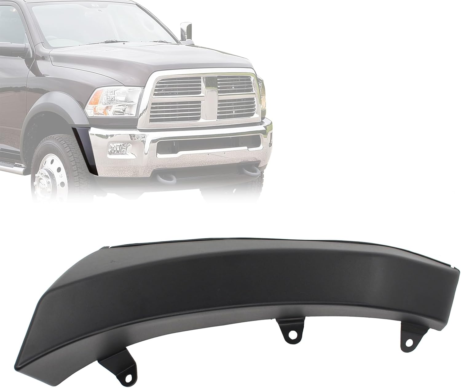 MOTOKU Right Side Front Wheel Opening Flare Molding Black for Ram 4500 5500 2011-2018 Passenger Side