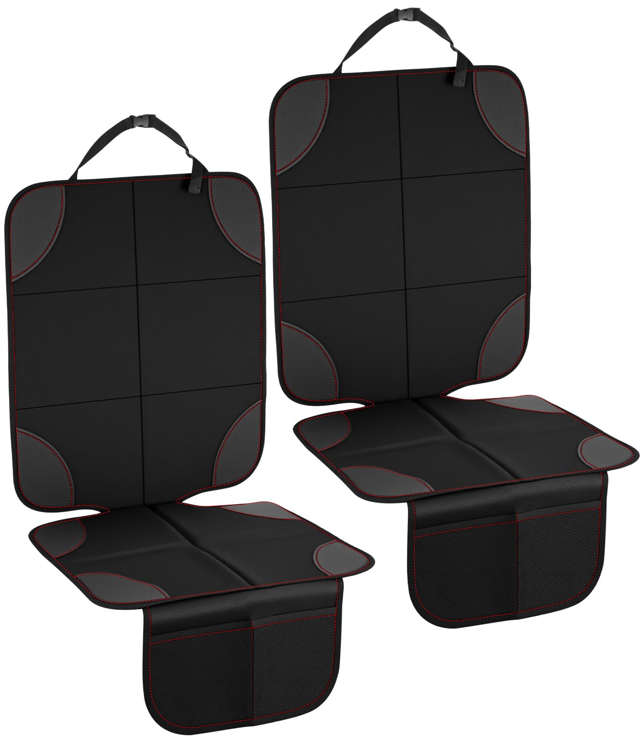 Zofory 2 Stück Kindersitz, Sitzschoner Auto Kindersitz rutschfest und Wasserdicht mit Dicker Polsterung und 2 Netztaschen Geeignet für Autositzschutzeinrichtungen