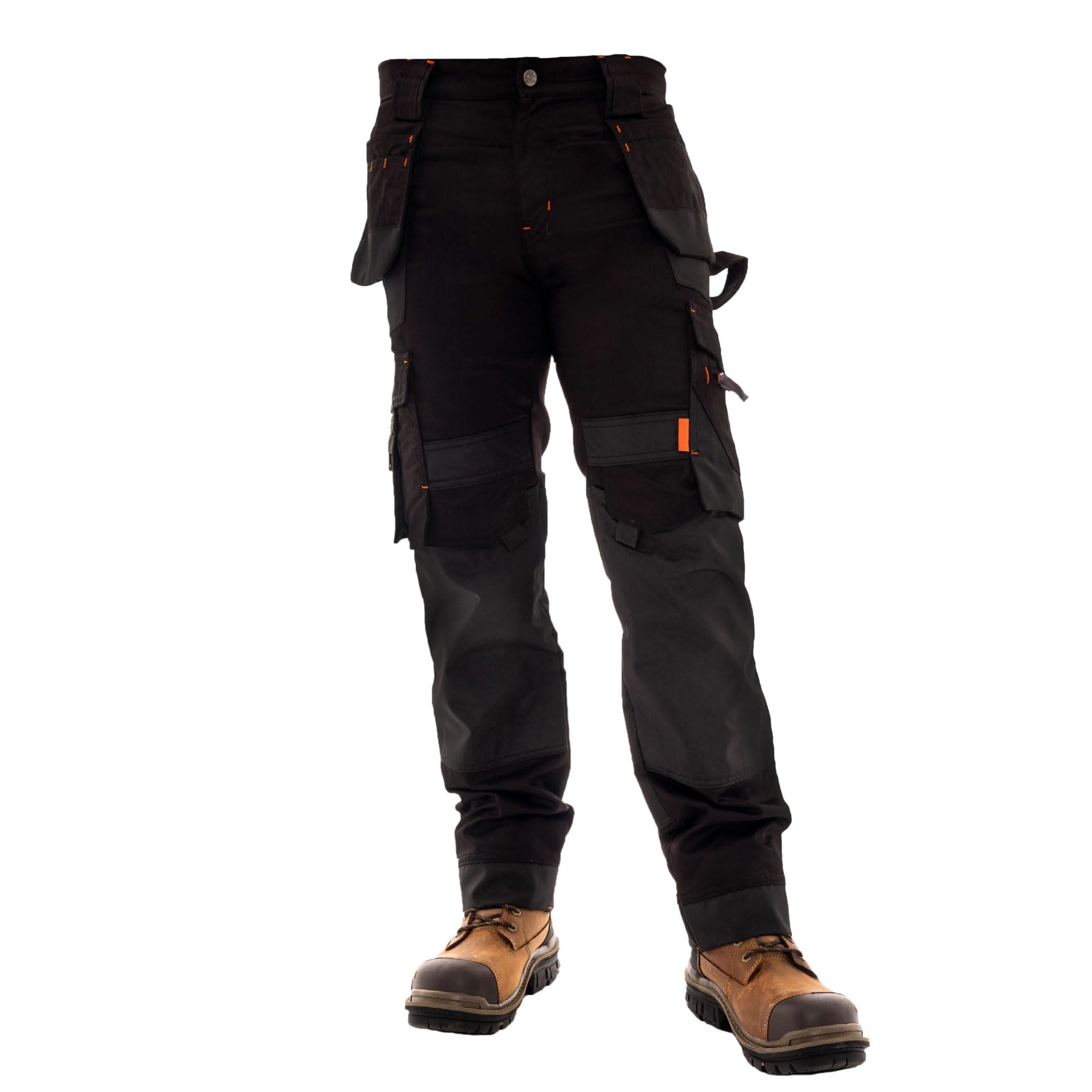 Juicy TrendzMens Work Trousers – Heavy Duty Cargo Work Pants with Holster & Knee Pad Pockets – Durable Utility & Safety Pants for Construction Workers and Electricians