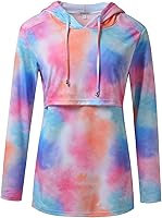 Vista 126 de GINKANA Sudadera con capucha para mujer, manga larga, lactancia materna, ropa casual