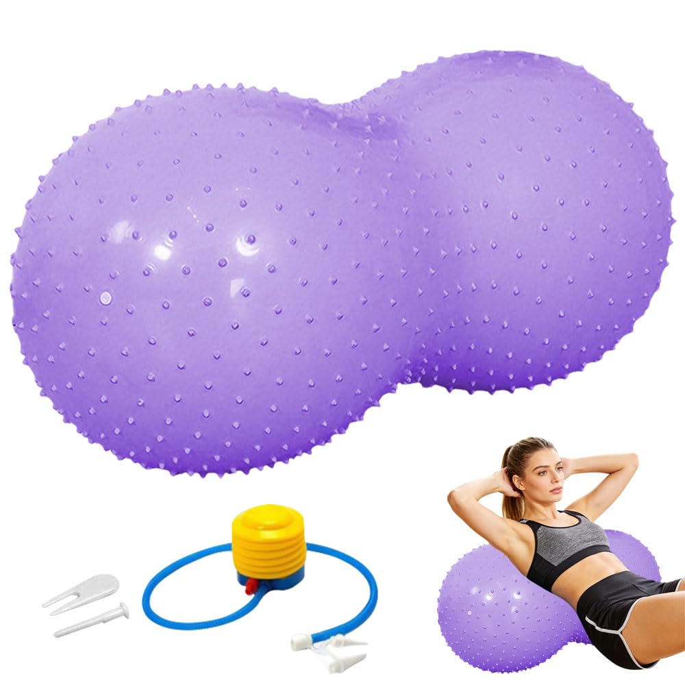 Peanut Ball, 90x45CM Anti-Burst Sensory Exercise Ball with Pump, Thickened Peanut Shape Gym Ball, Autism Sensory Toy Equipment for Kids, Adults, Yoga Pilates Pregnancy Core Training & Physical Therapy