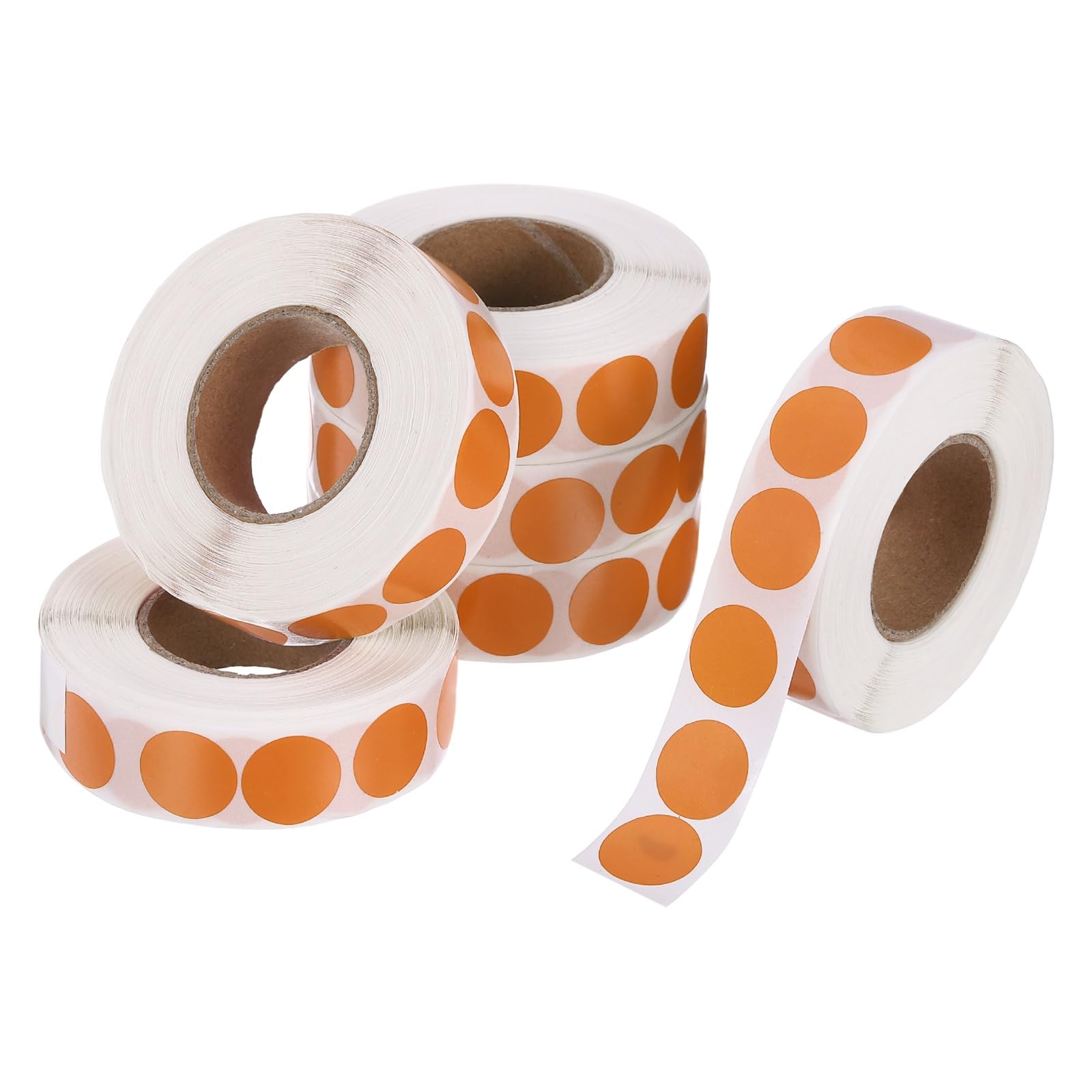 PATIKIL 6000Pcs 6 Roll Colored Dot Stickers, 0.5" Circle Stickers Self Adhesive Circle Price Tag Coding Label for Office Business Yard Sale Garage Sale Home Decor, Orange