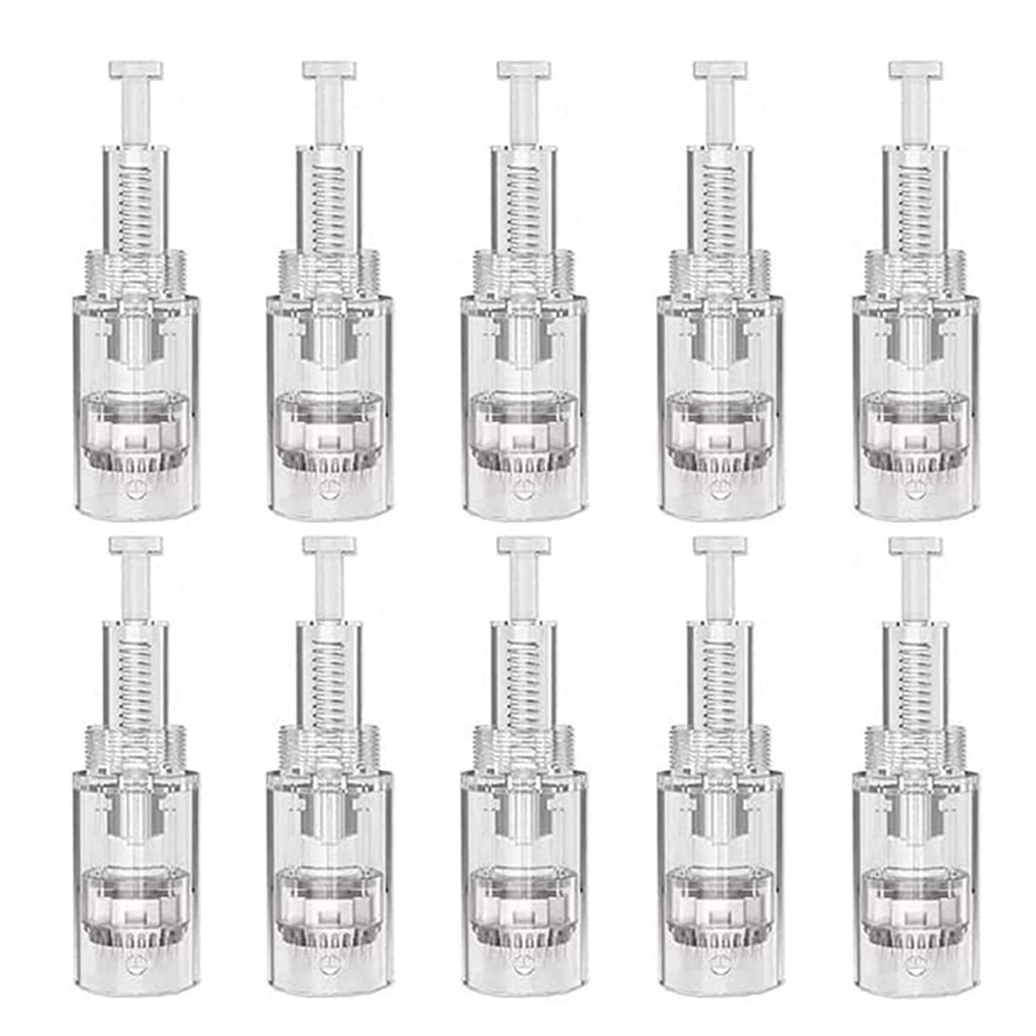 10 Pcs 36 Pin Agujas Dermapen,Dermapen Profesional, Micro Agujas de Reemplazo Sin dolor puntas cartucho Ranura Roscada para Antienvejecimiento Arrugas Rejuvenecimiento de la piel