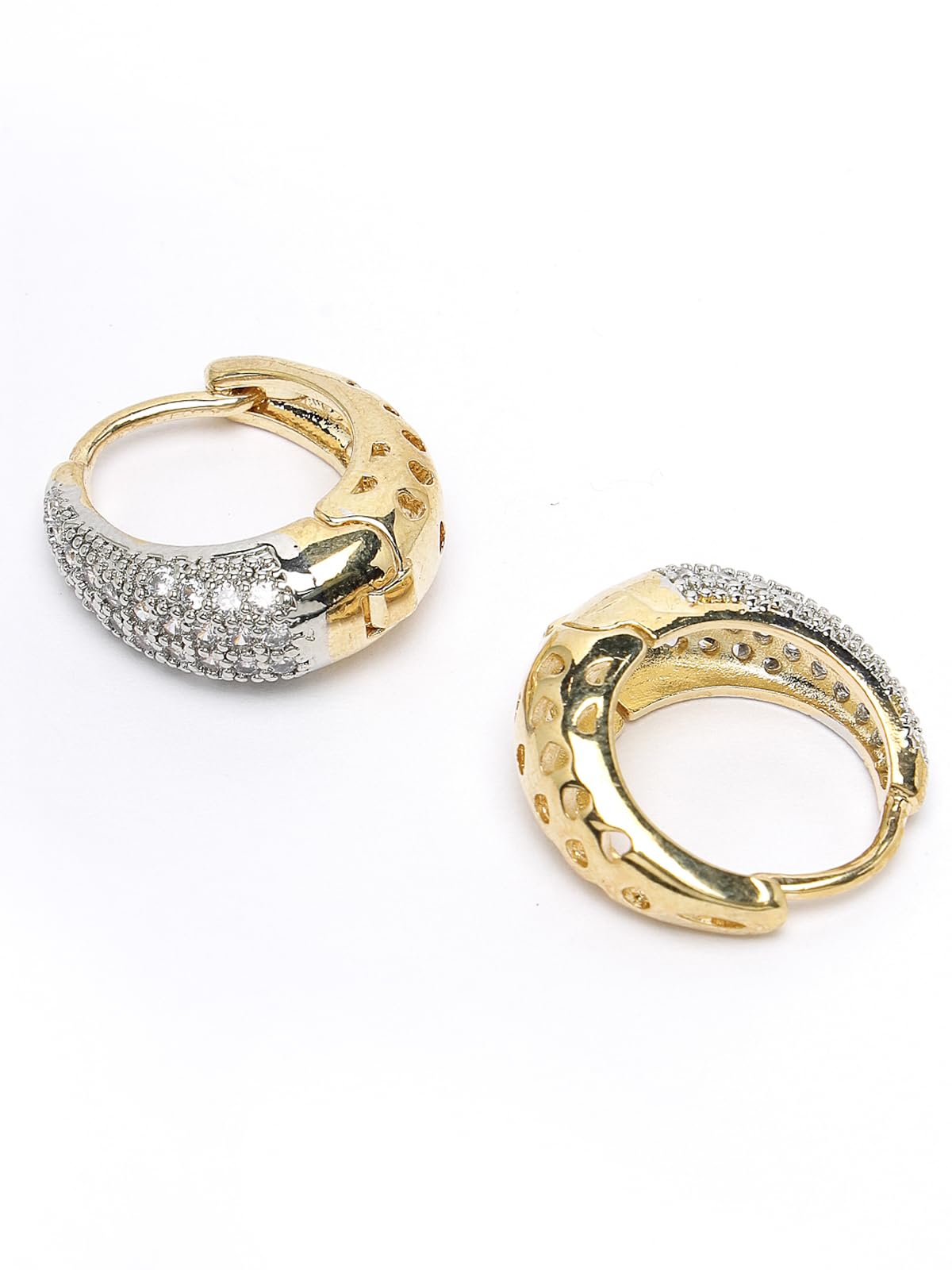 Plated American Diamond Bali/Hoop Earring for Fashion