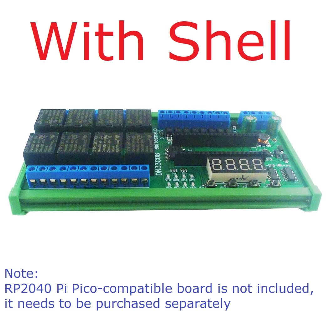 Eletechsup DC 12V 24V 8ch Multifunction Delay Timer RS485 Modbus Relay Module (1 x with Shell)