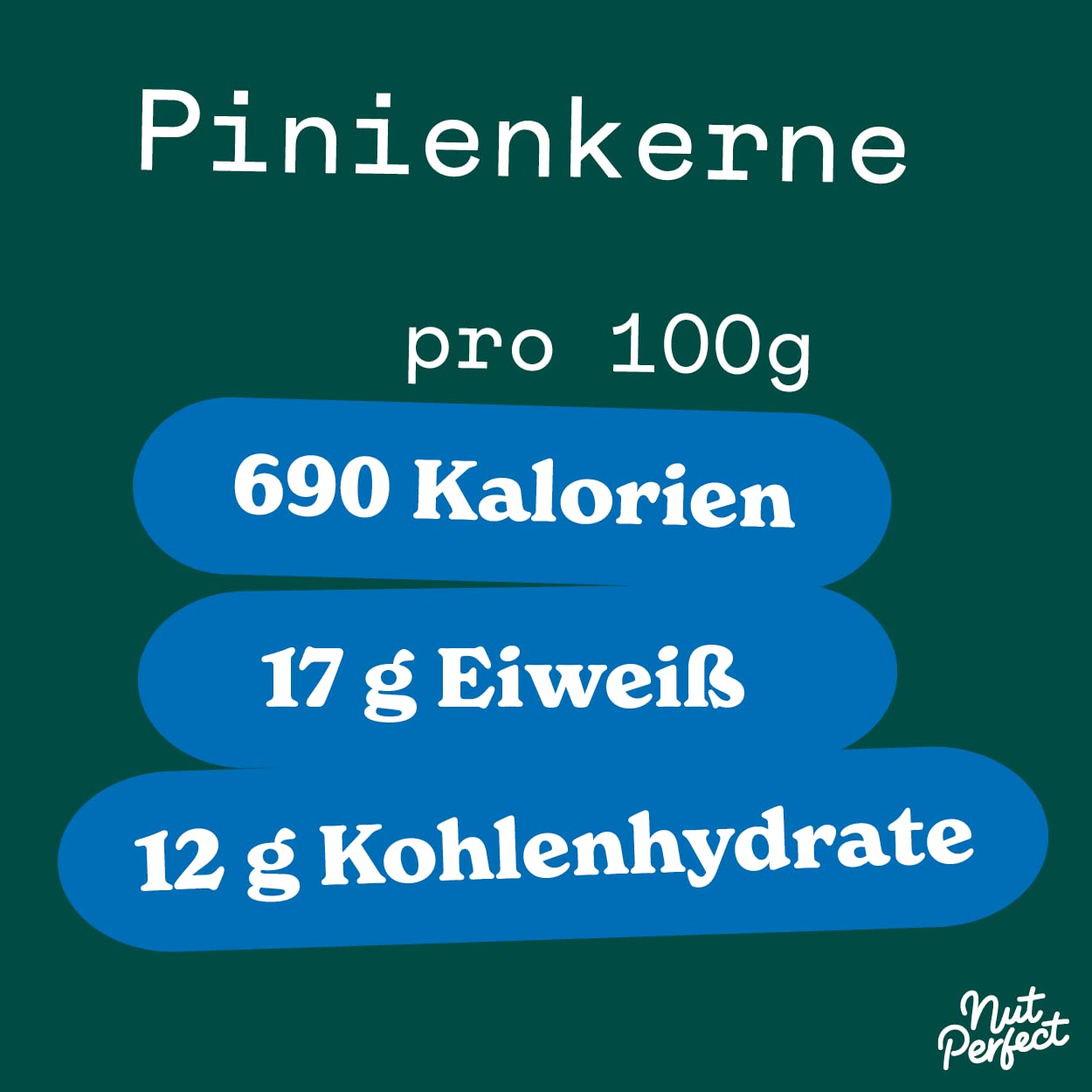 Nut Perfect | Pinienkerne | klein und rund | besonders kerniger und intensiver Geschmack | ideal zum Rösten | Kerne der Pummelkiefer | 50g