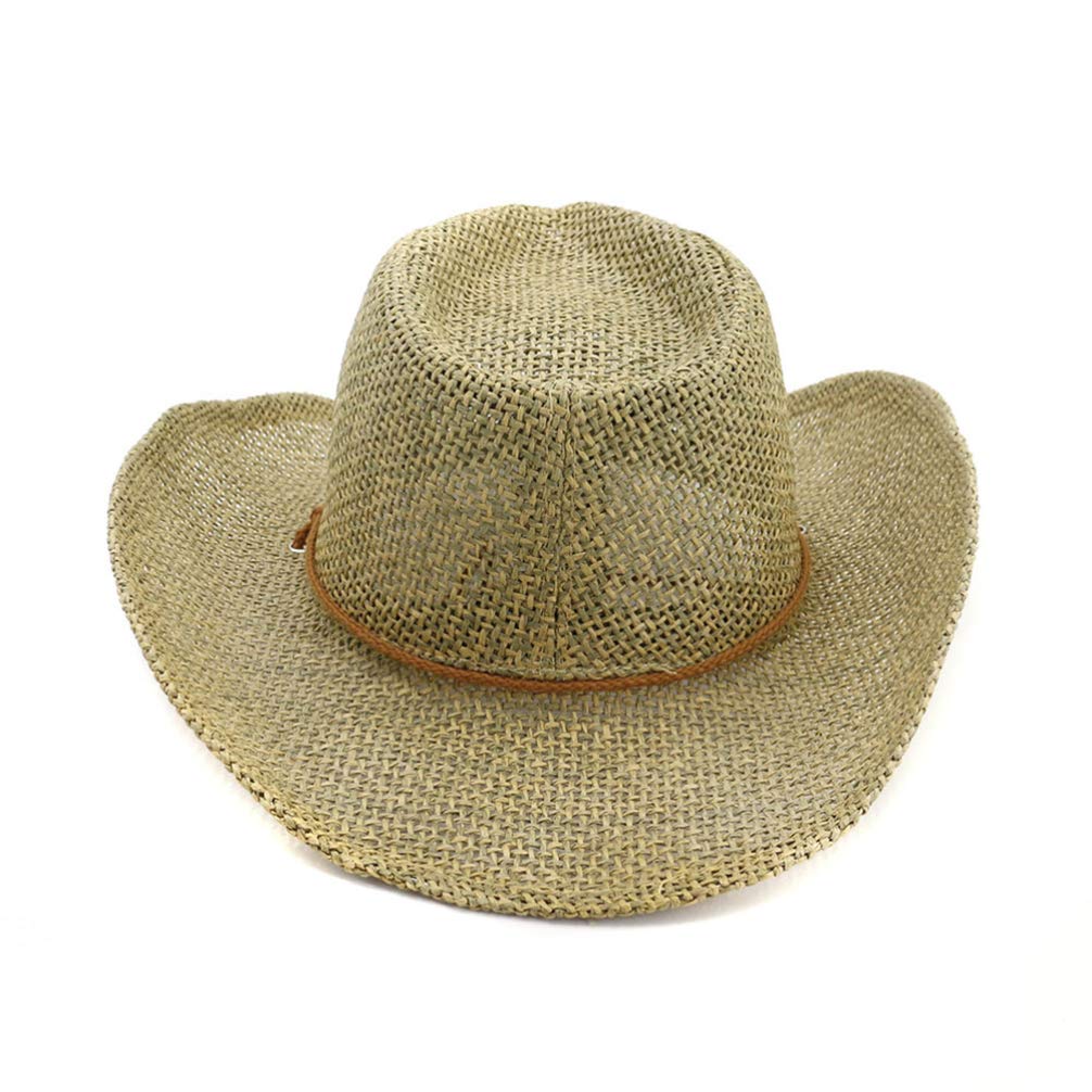 Strohhut Outdoor Strohhut breiter krempe Sonnenhut mit Wind Lanyard atmungsaktiv Strandhut (Khaki)