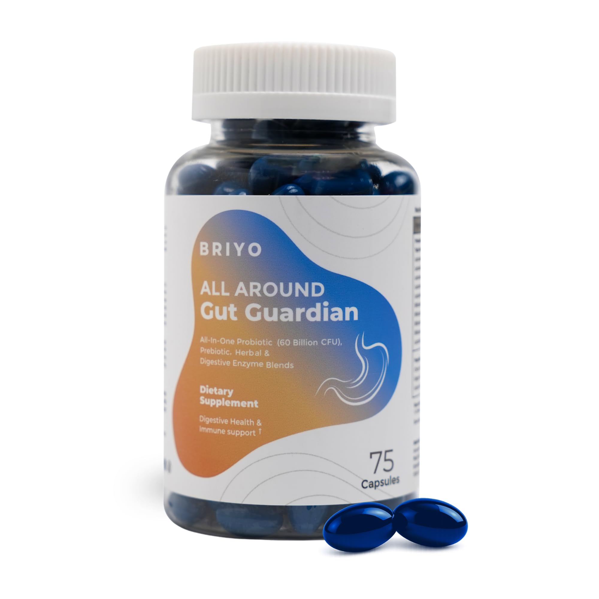 Briyo Gut Guardian Gut Health Support - 60 Billion CFU Probiotics, Prebiotics, Digestive Enzymes, and Herbs for Digestion & Immune Health - Relieves Constipation, Diarrhea, Gas & Bloating-image-8