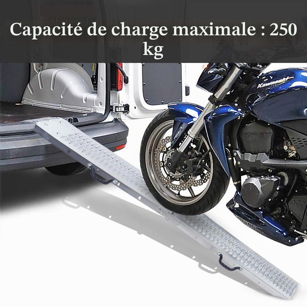 FIVMEN Lot de 2 rampes de chargement pliables pour voiture, capacité de charge 400 kg, rampe de chargement pour moto, remorque, tondeuse à gazon