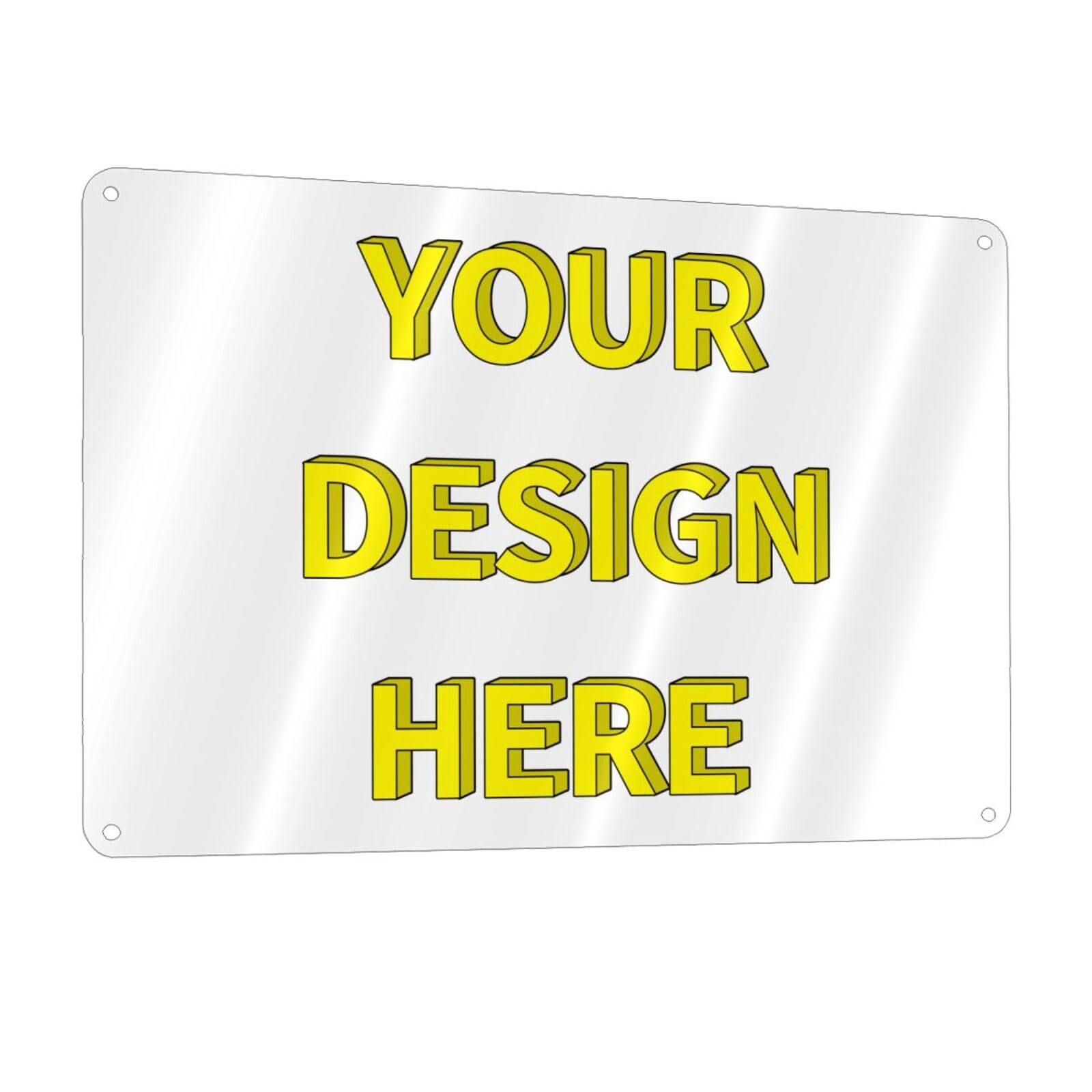 Feicansen White Custom Signs Outdoor Metal Sign - 12 X 8 Personalized Aluminum Rust-Proof Entrance, Garden, Hazard, Intersection, Parking, Decorative Signs