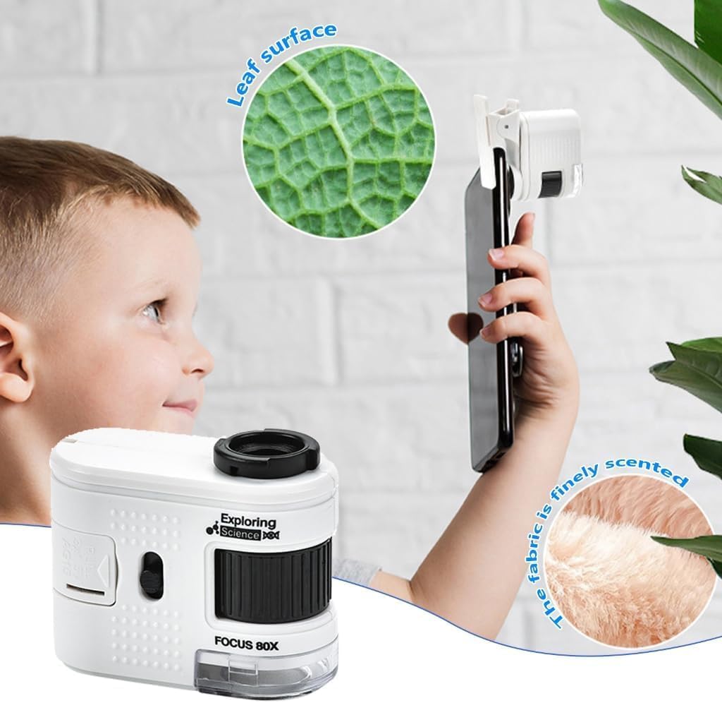 Microscope for Beginners, Portable Science Education Tool with Accessories for School Learning & Specimen Viewing (10)