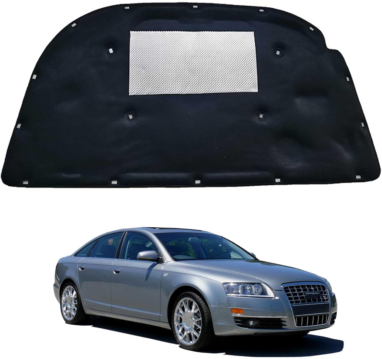 Gtdyatgc Normal Bonnet Sound Deadening Mat 10Mm For Audi A6 C6 2005-2011 Oe: 4F0863825 – Heat Shield Insulation, Practical Replacement Liner With Clips & Pet Fibre