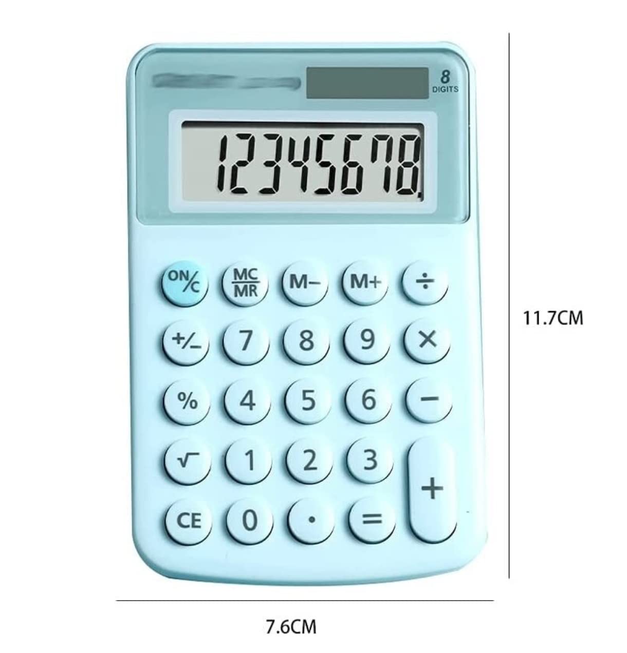 Kalkulatory Kalkulator, Wielofunkcyjny Kalkulator 8-cyfrowy Uroczy Kalkulator Biurowy Z Wyświetlaczem LCD Podwójna Moc Przybory Szkolne(Blue)