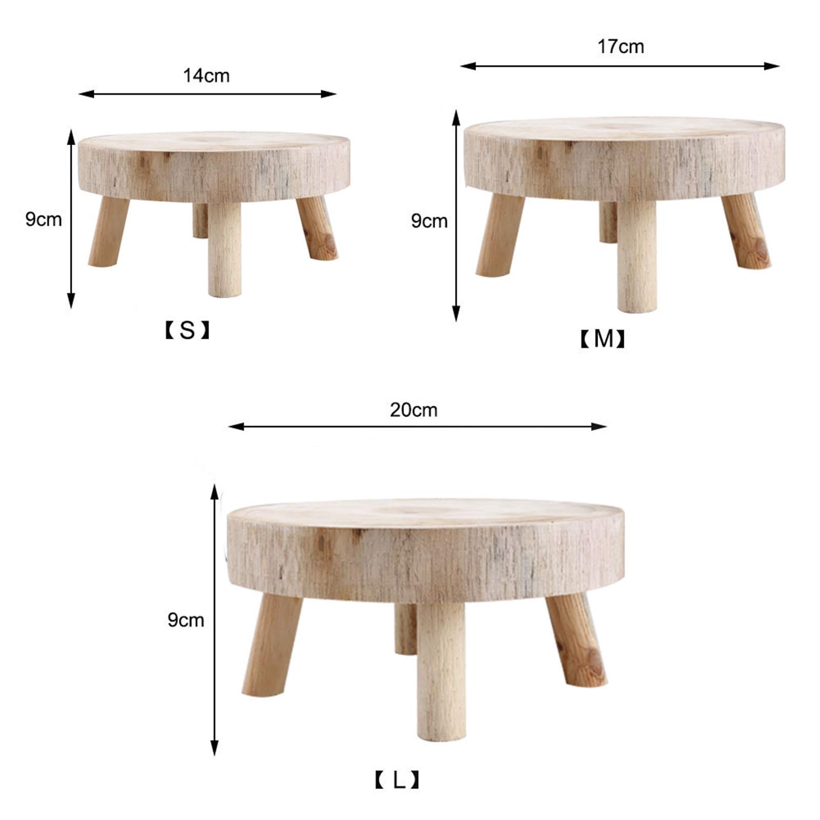 ASSR Mini-Holzhocker mit 4 Beinen, runder Holzhocker mit 4 Beinen, Vintage-Hocker für drinnen oder draußen, Gartendekoration