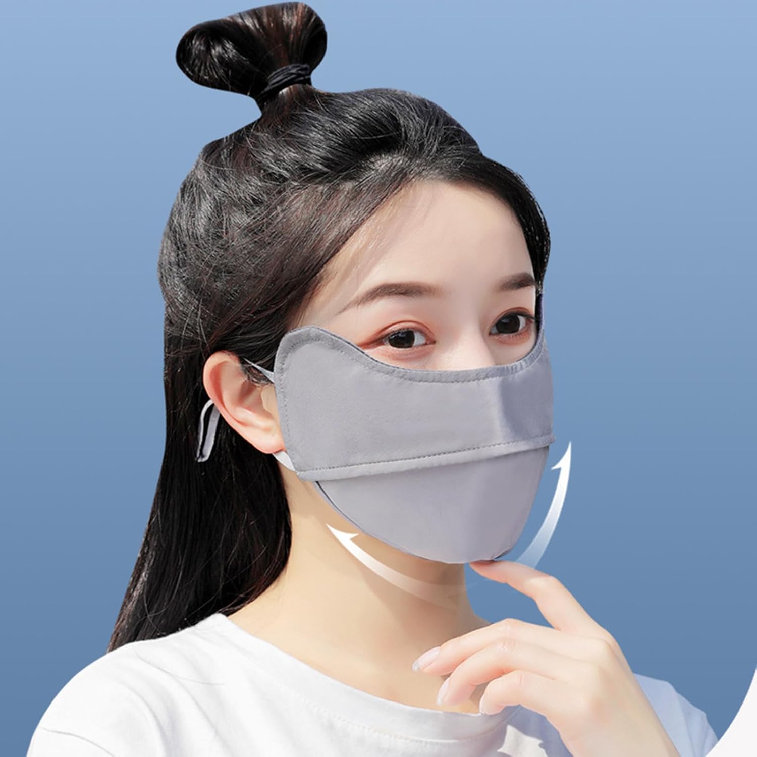 UV Face Mask, Sun Protection Face Mask, Sun Masks for Women, Ice Silk Cooling Breathable Face Cover, Washable Reusable - Image 3